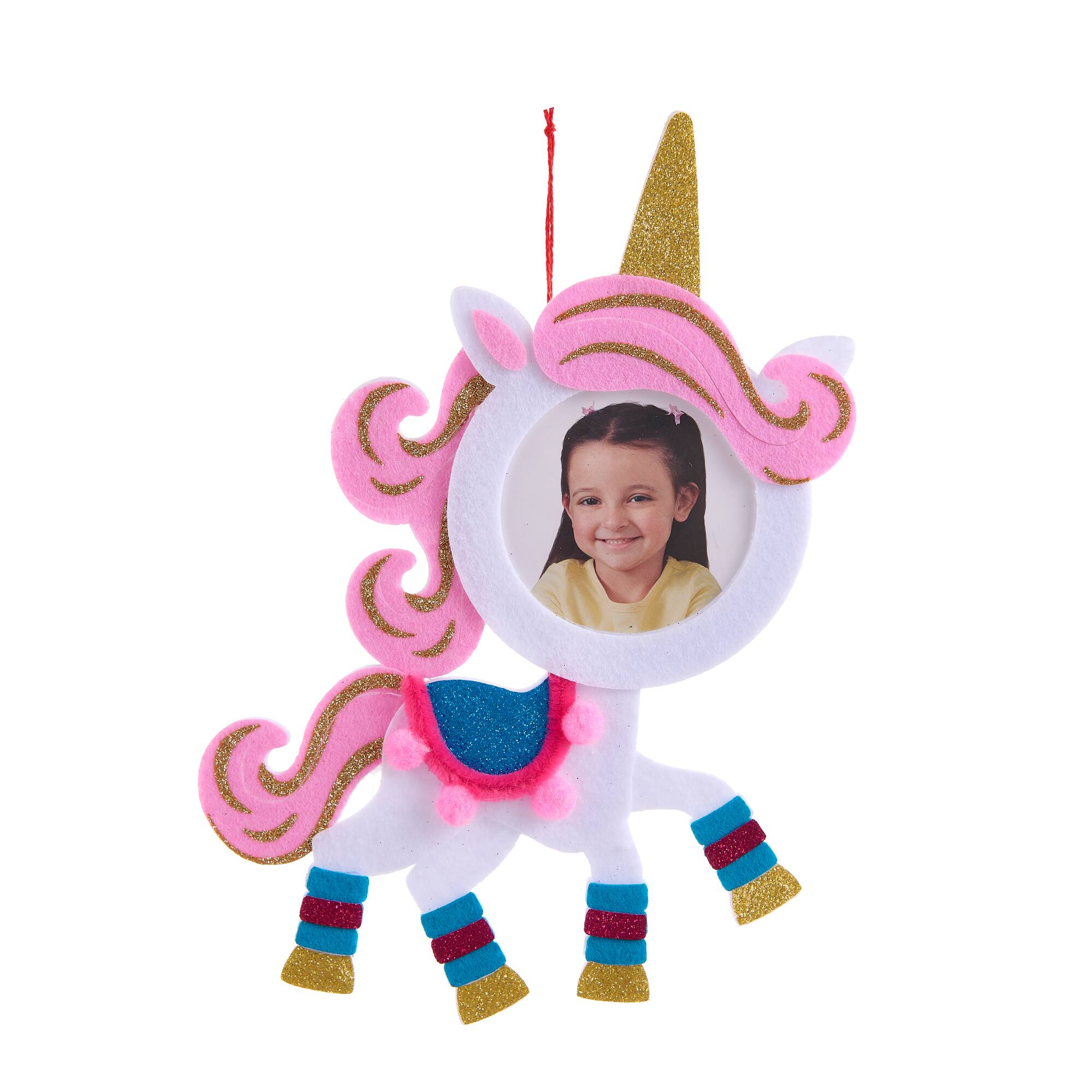 2.5" Pink & White Unicorn Felt Ornament Frame by Studio Décor®